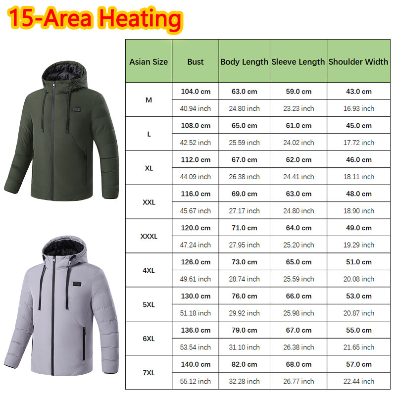 15 منطقة ساخنة الشتاء مقنعين س - مراجعة Outdoor Sport Jacket Men وسعره
