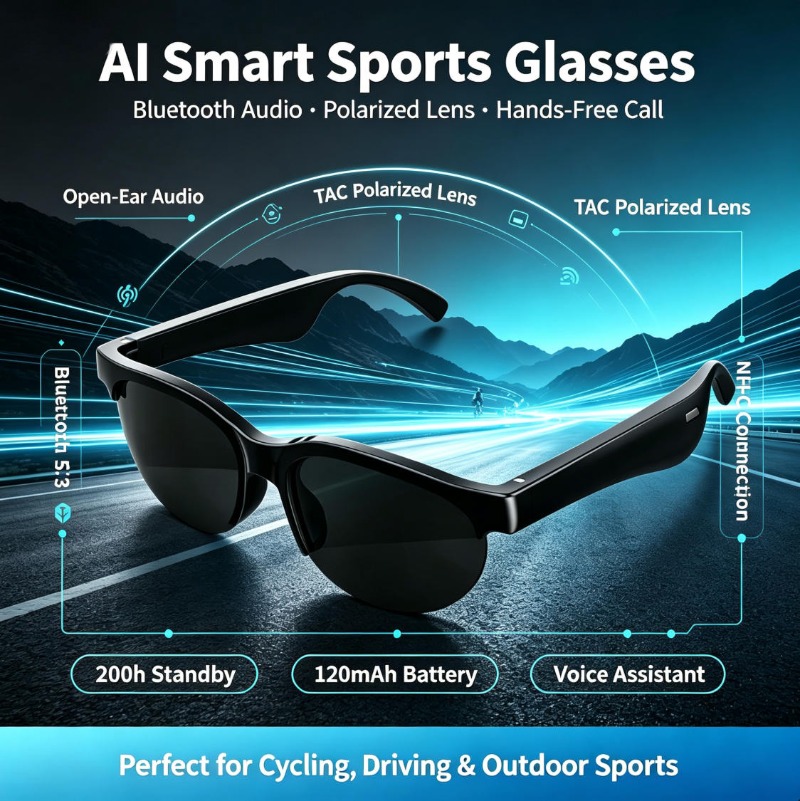 نظارات رياضية ذكية مع سماعات م - مراجعة Outdoor Sport Glasses وسعره